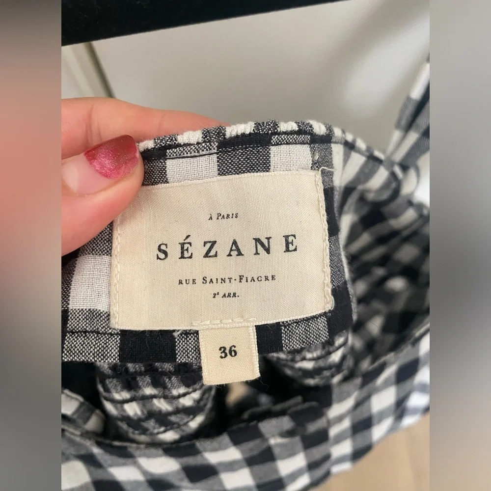Sezane Black and White Checkered Tank Top - Picture 2 of 3